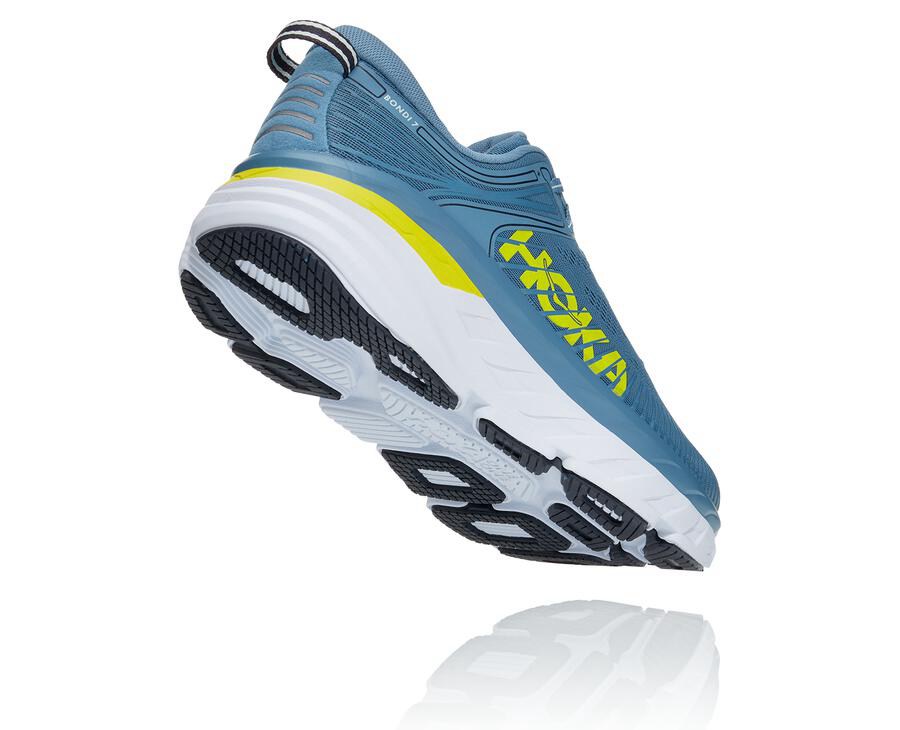 Hoka One One Mens Running Shoes - Bondi 7 - Blue - LSGN72931